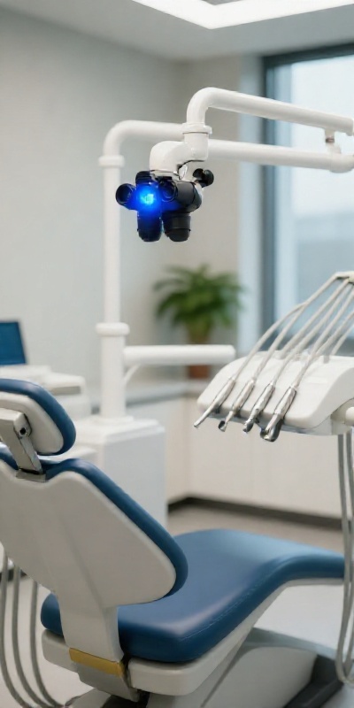 Modern dental treatment room at The Crown Multispeciality Dental Clinic Kanpur showing advanced endodontic equipment for painless root canal treatment